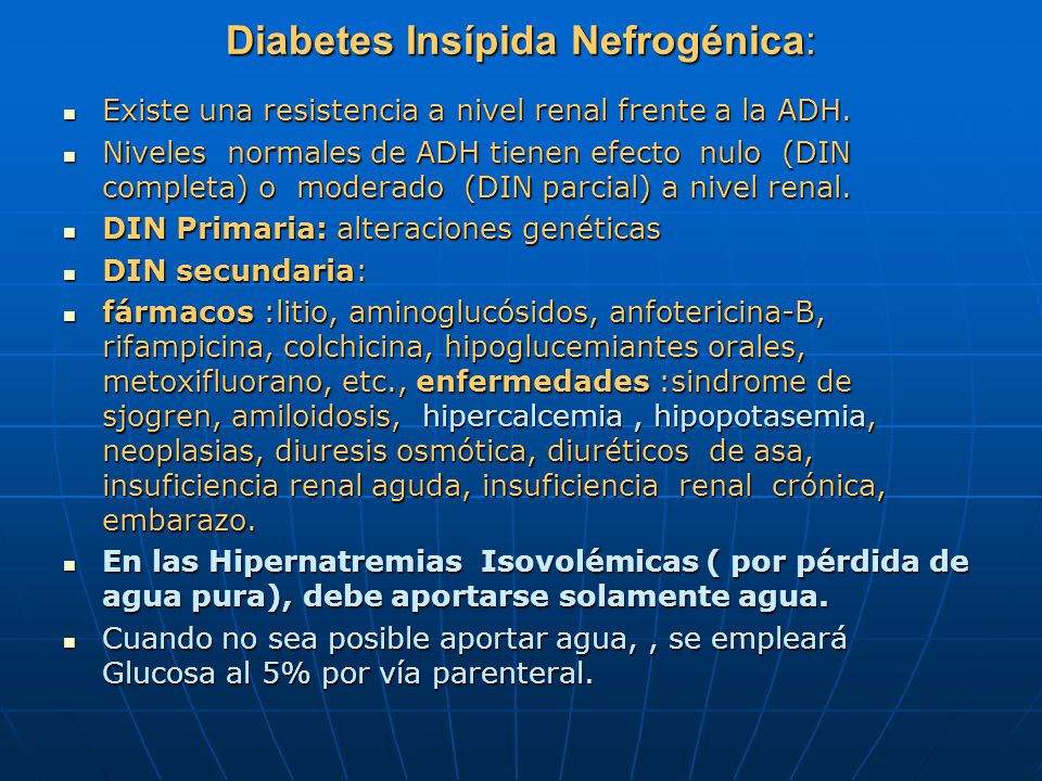 diabetes insípida retención de sodio en mujeres